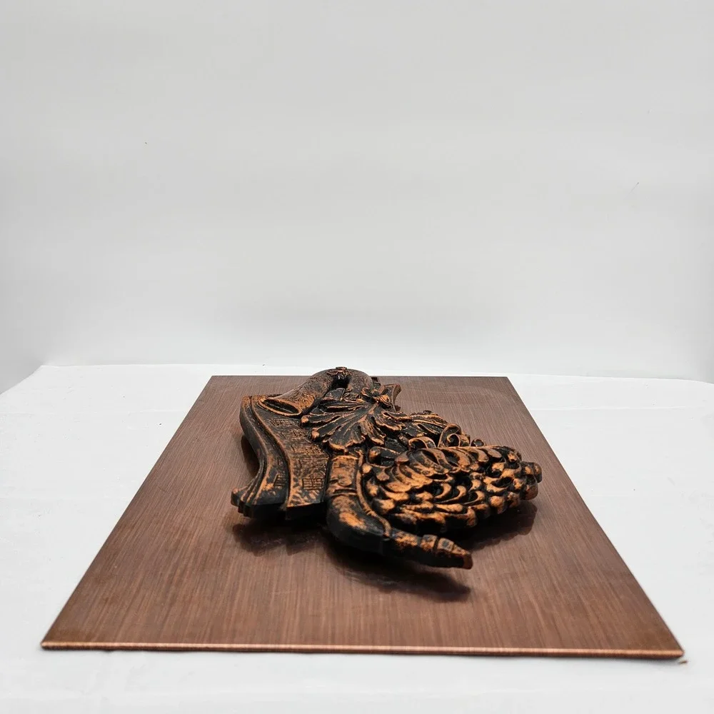 Vintage Coppercraft Guild 3D Relief Sax Sheet Music Floral Accent Wall Plaque